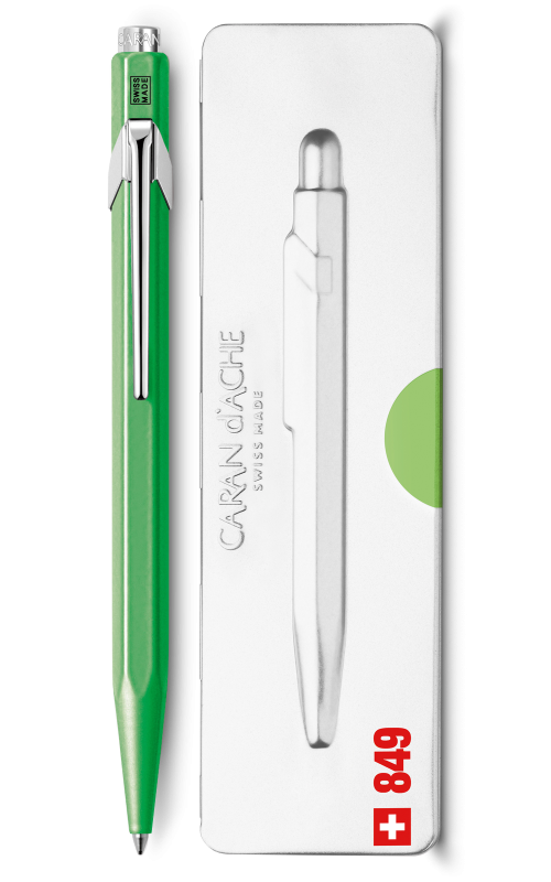 Caran d'Ache 849 Green Ballpoint w/Tin Case