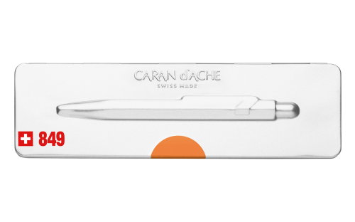 Caran d'Ache 849 Orange Ballpoint w/Tin Case - Image 4