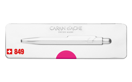 Caran d'Ache 849 Pink Ballpoint w/Tin Case - Image 4