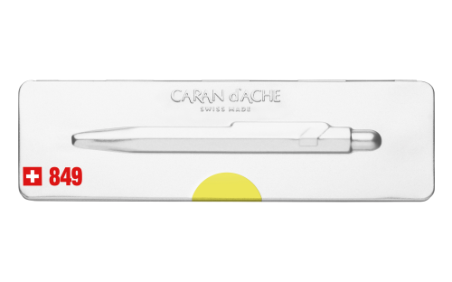 Caran d'Ache 849 Yellow Ballpoint w/Tin Case - Image 5