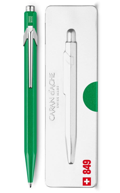 Caran d'Ache 849 Green Ballpoint w/Tin Case