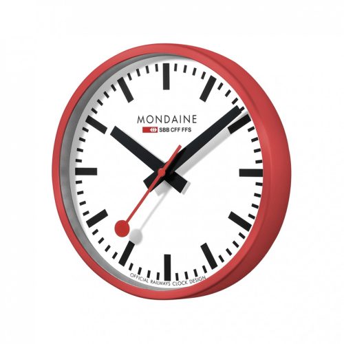 Mondaine Wall Clock Red Frame 25 cm