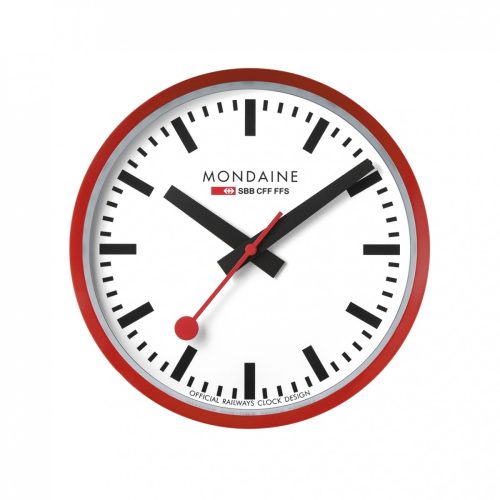 Mondaine Wall Clock Red Frame 25 cm - Image 2