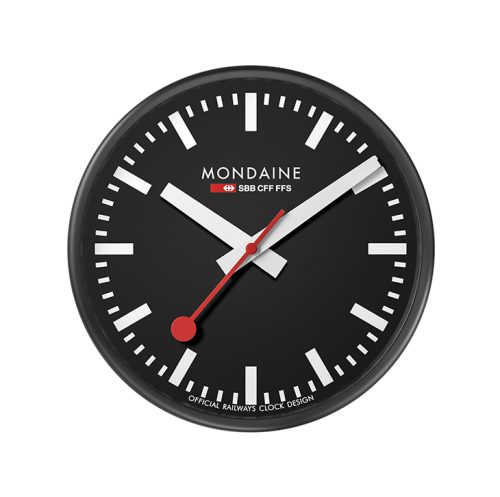 Mondaine Wall Clock Black Frame 25 cm - Image 2