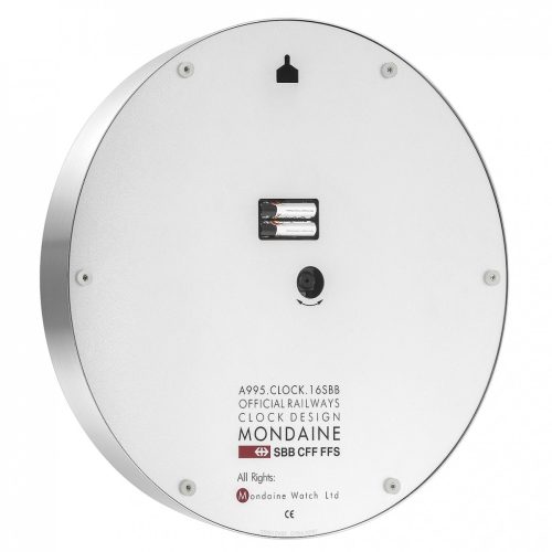 Mondaine Wall Clock Silver Frame Large 40 cm - Image 3