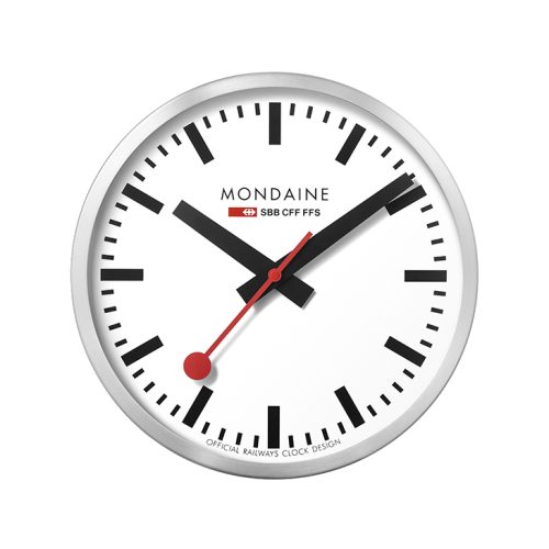 Mondaine Wall Clock Silver Frame Large 40 cm - Image 2