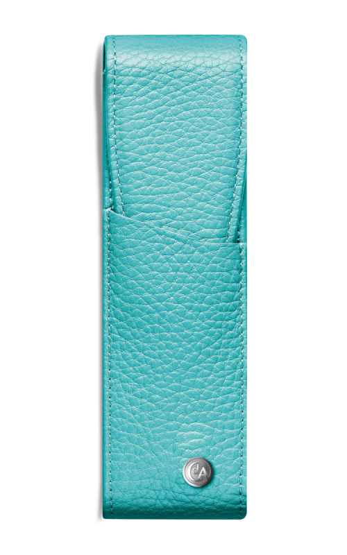 C3A9tui pour 2 stylos lC3A9man turquoise