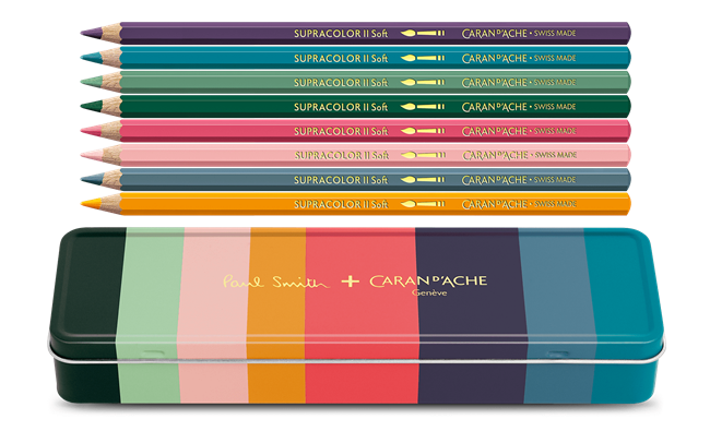 e boite 8 couleurs supracolor soft aquarelle paul smith edition limitee caran d ache back 0