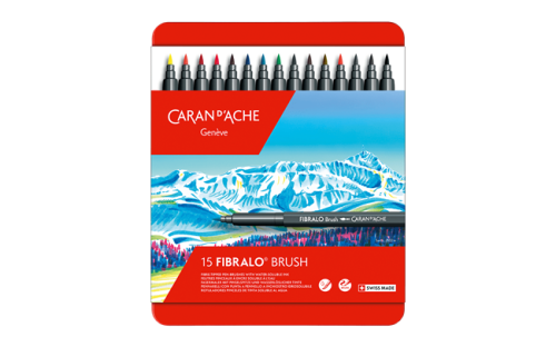 e fibralo brush assortiment 15 couleurs p nouvelle meche pinceau pour de multiples effets artistiques p caran d ache detail0 0