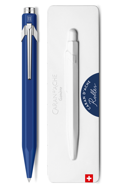 e stylo roller 849 vernis bleu avec etui caran d ache detail0 0