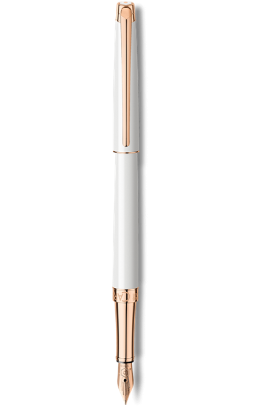 e stylo plume leman slim blanc or rose caran d ache detail2 0