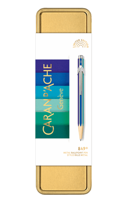 e stylo bille 849 arc en ciel nuances froides caran d ache detail3 0