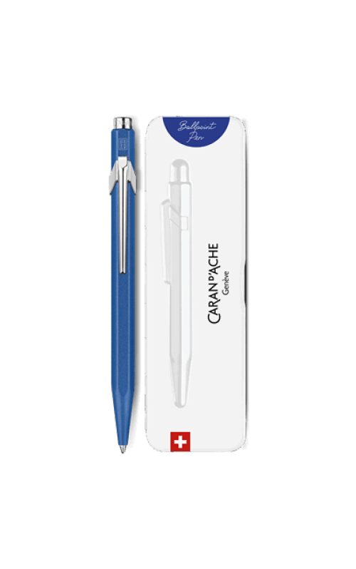 e stylo bille 849 colormat x bleu caran d ache detail0 0