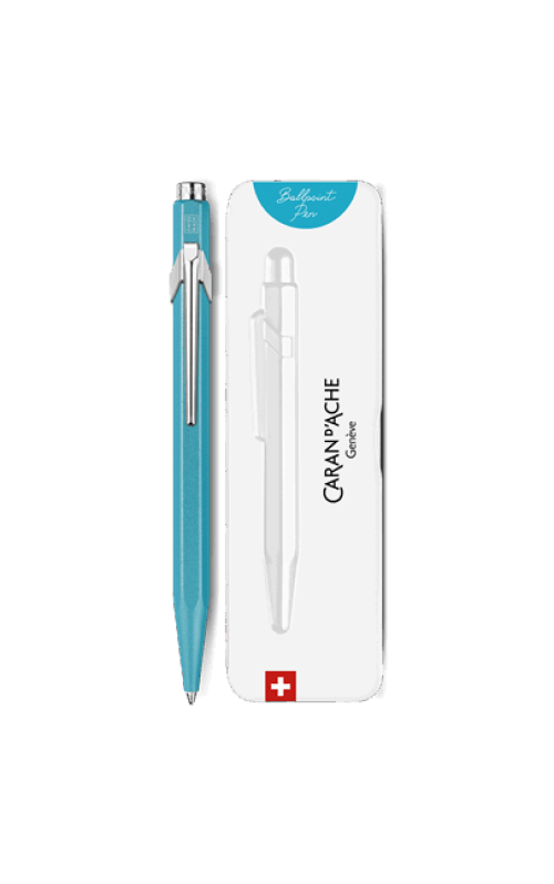 e stylo bille 849 colormat x turquoise caran d ache detail0 0