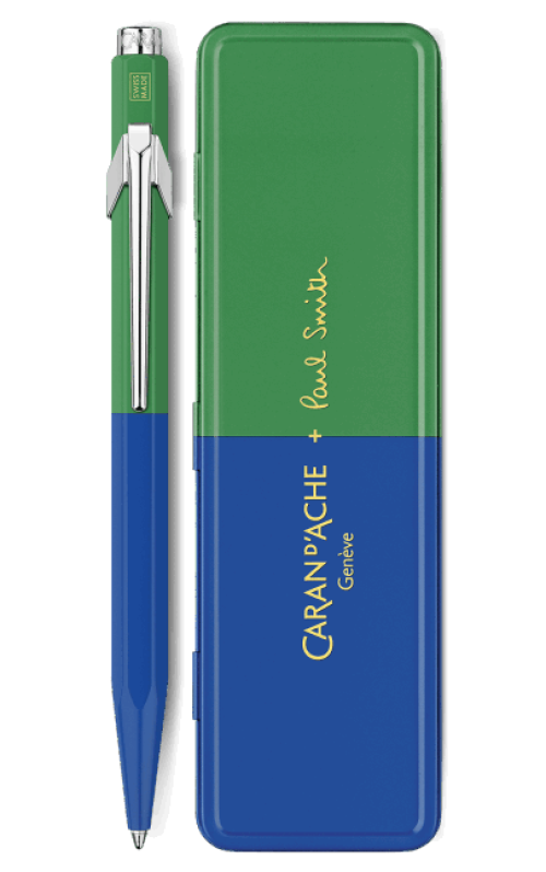 e stylo bille 849 paul smith cobalt blue emerald green edition limitee caran d ache detail0 0